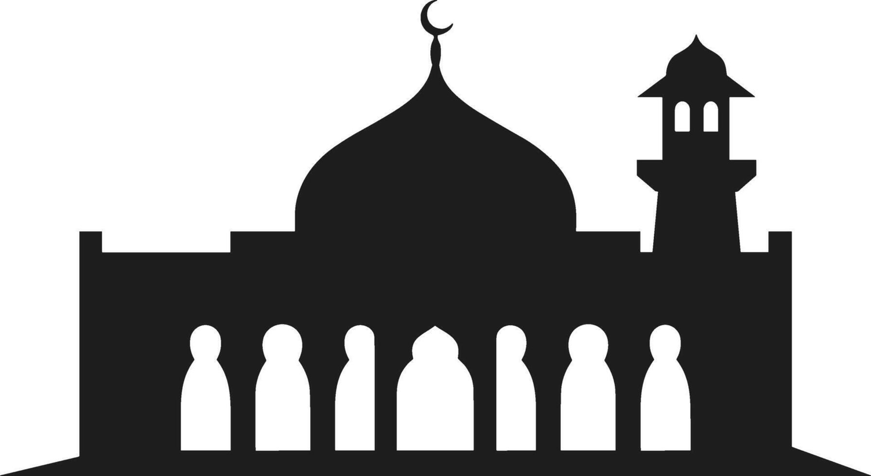 Minimalist Islamic Mosque Silhouette - Elegant Religious Design vector