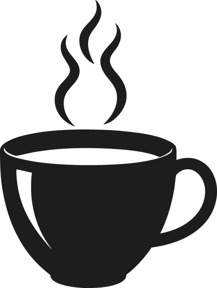 Minimalist Steaming Coffee Cup Silhouette - Elegant Hot Beverage vector