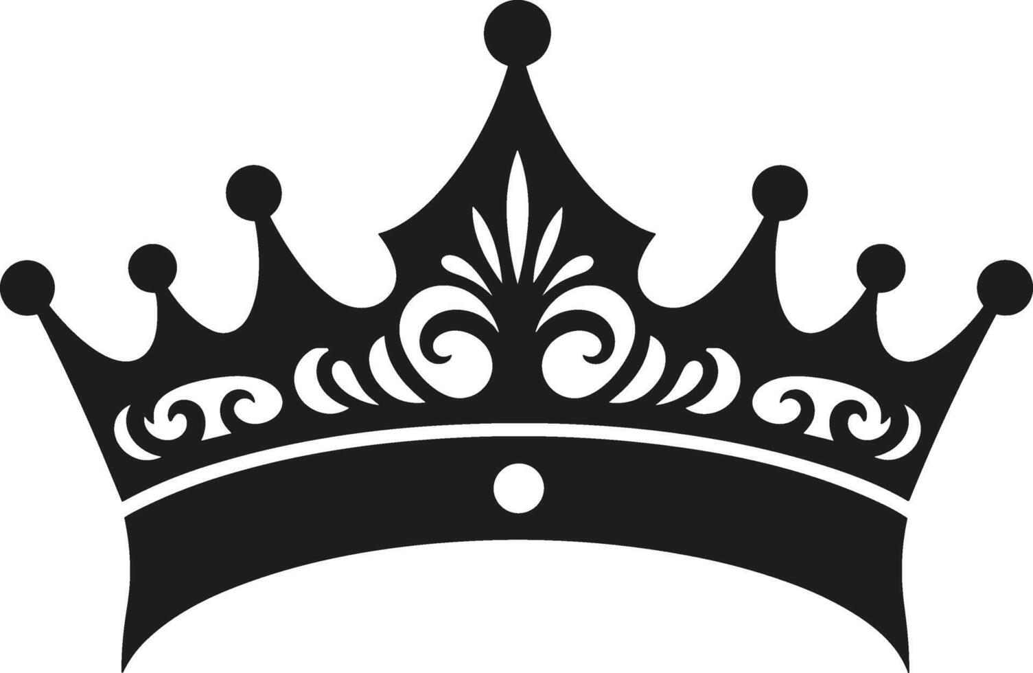 Elegant Royal Crown Silhouette - Luxurious Decorative Design vector
