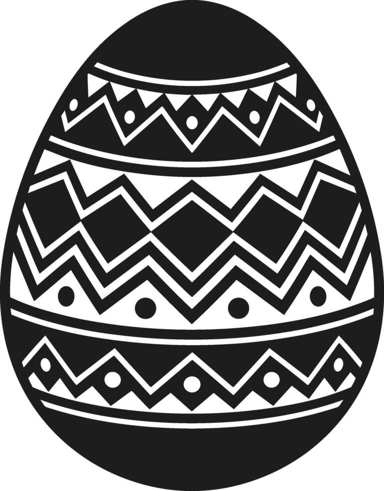 Black Decorative Easter Egg - Geometric Pattern Illustration vector