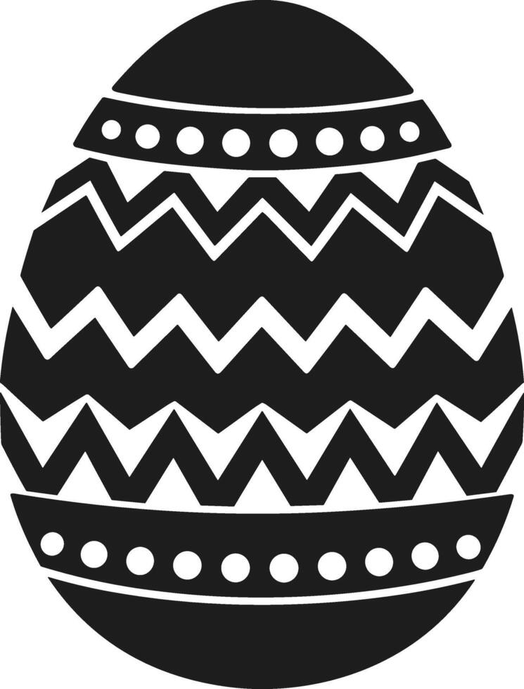 Black Decorative Easter Egg - Zigzag Pattern Illustration vector