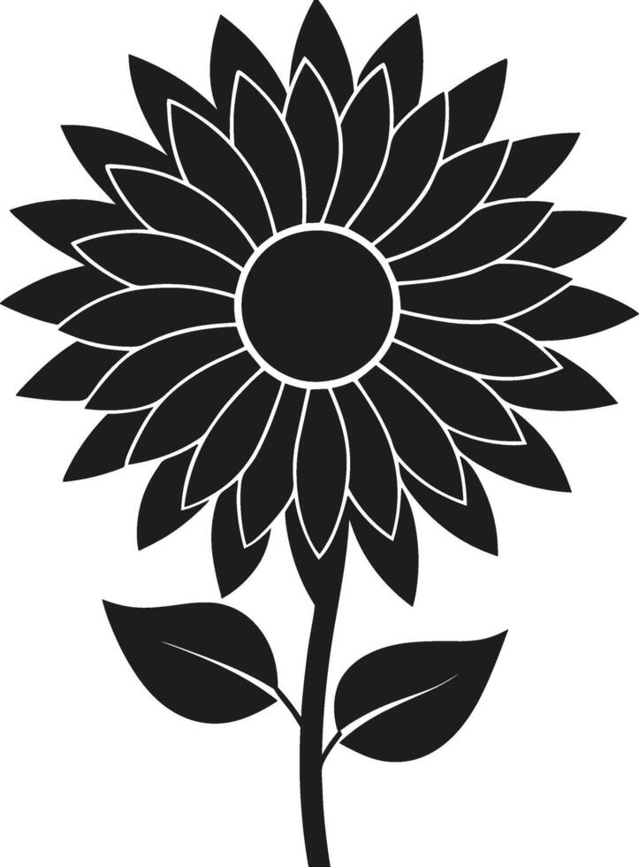 Sunflower Silhouette - Elegant Black Floral Illustration vector