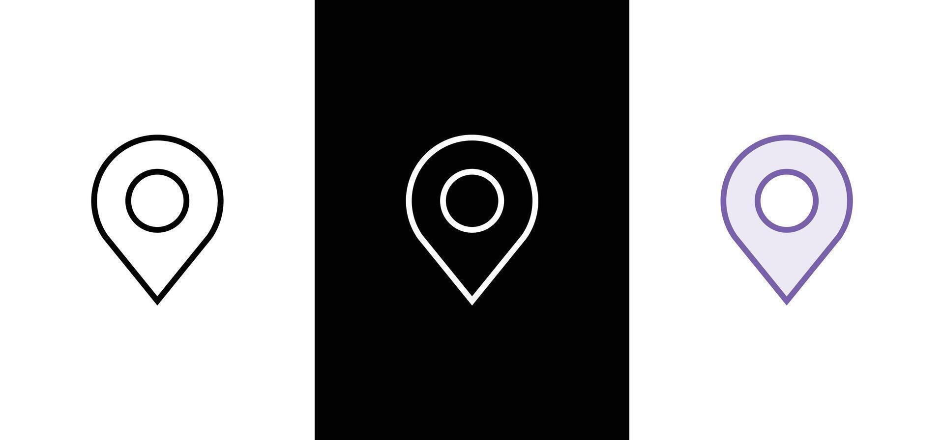 Set of Map pin icon. Place symbol. GPS pictogram, flat sign isolated on white background. Simple illustration for graphic and web design. Concept of cartography, navigate, geotagging vector