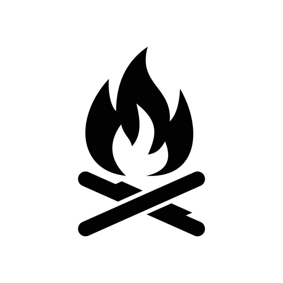 Campfire silhouette icon vector