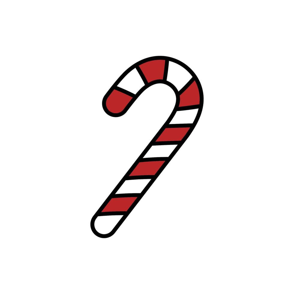 Christmas candy cane line art vector