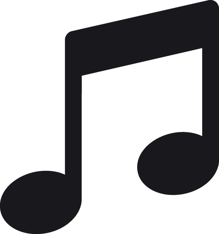 Black musical note symbol icon simple flat design minimal art vector