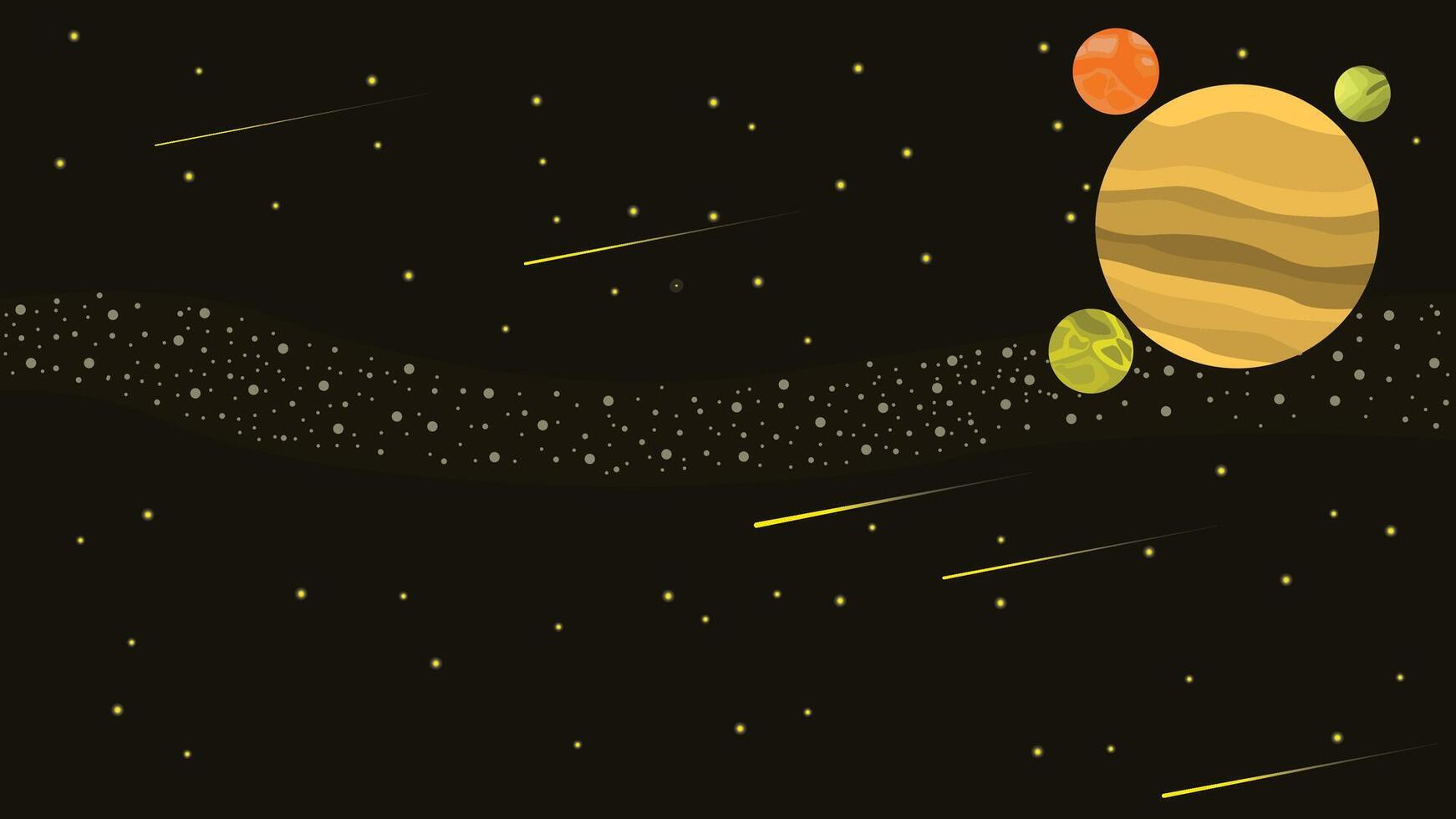 an illustration of a planet with stars and planets vector
