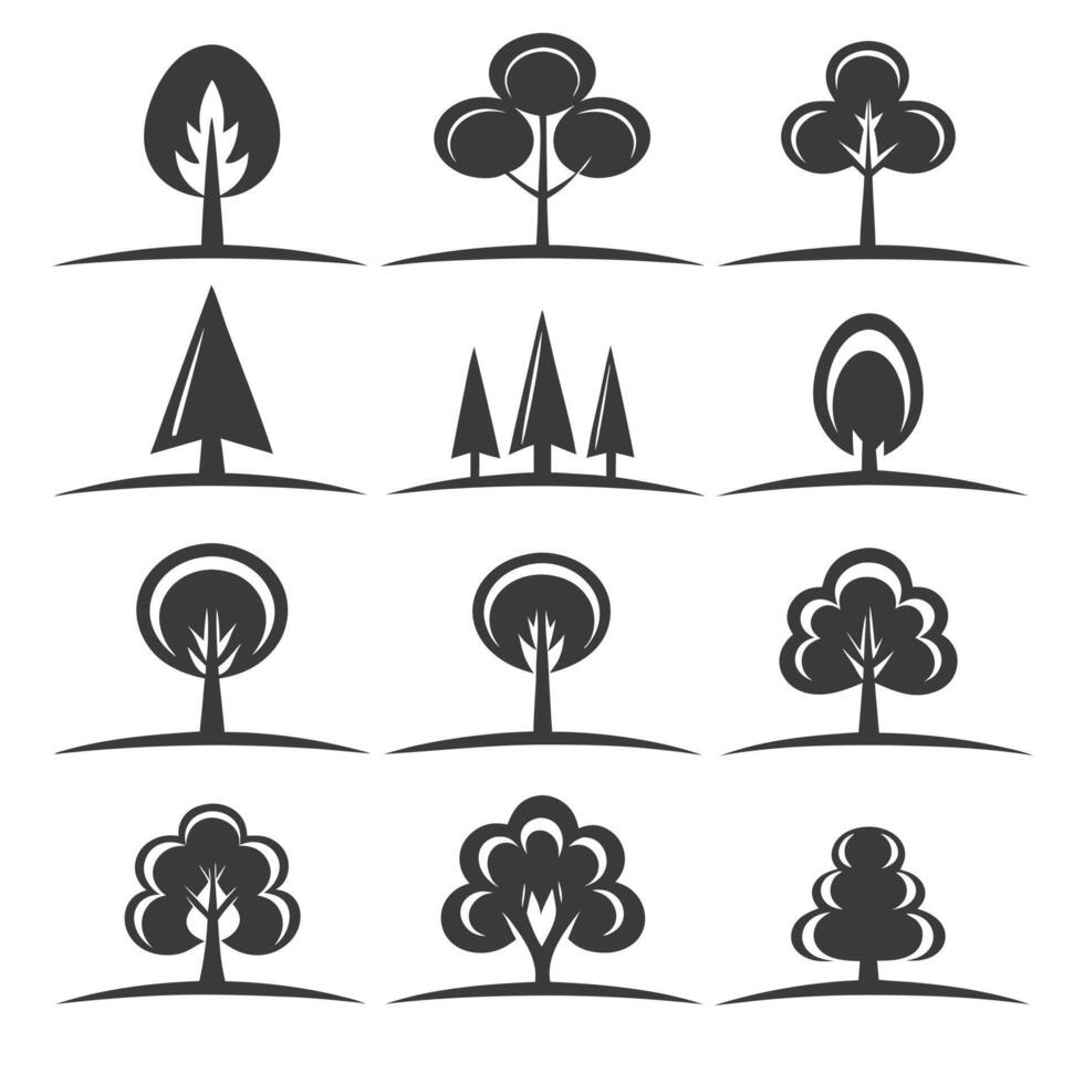 Minimalist Tree Icons Design vector