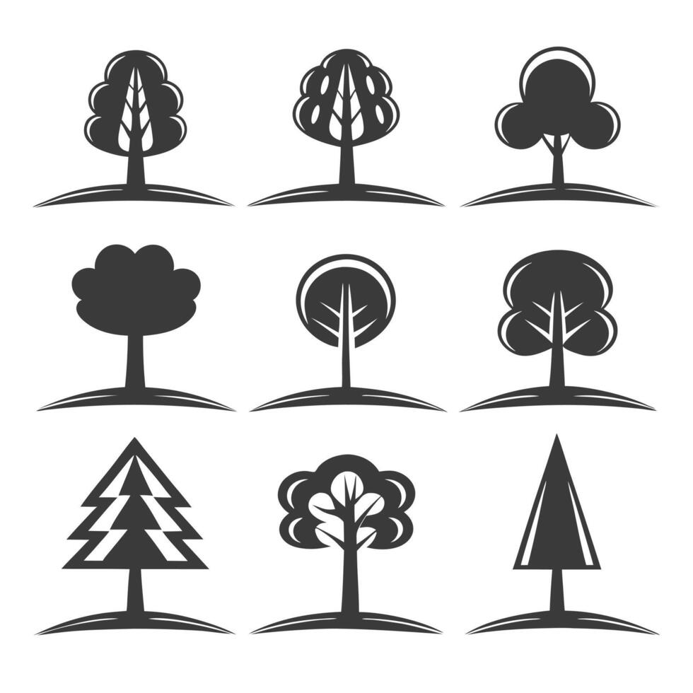 Simple Tree Collection Art vector