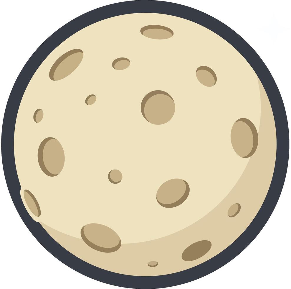 Full moon with craters in simple flat design style isolated on white background illustration vector