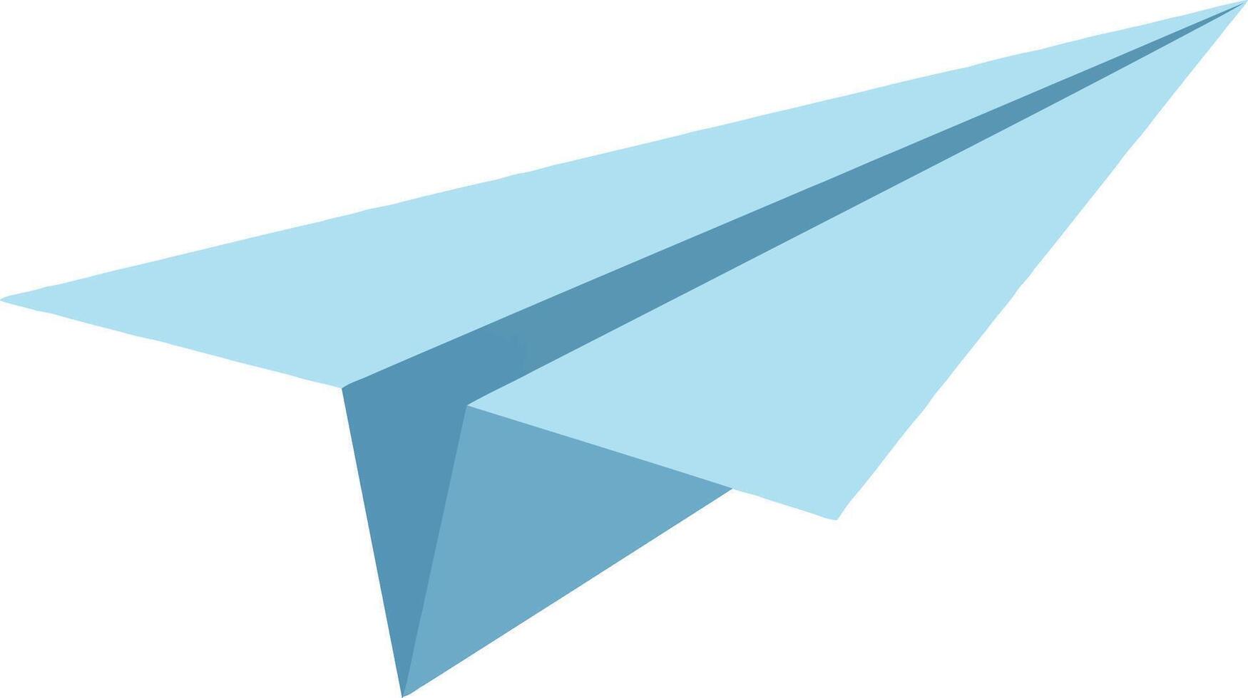 Light blue paper airplane simple flat design flying upward minimal illustration vector