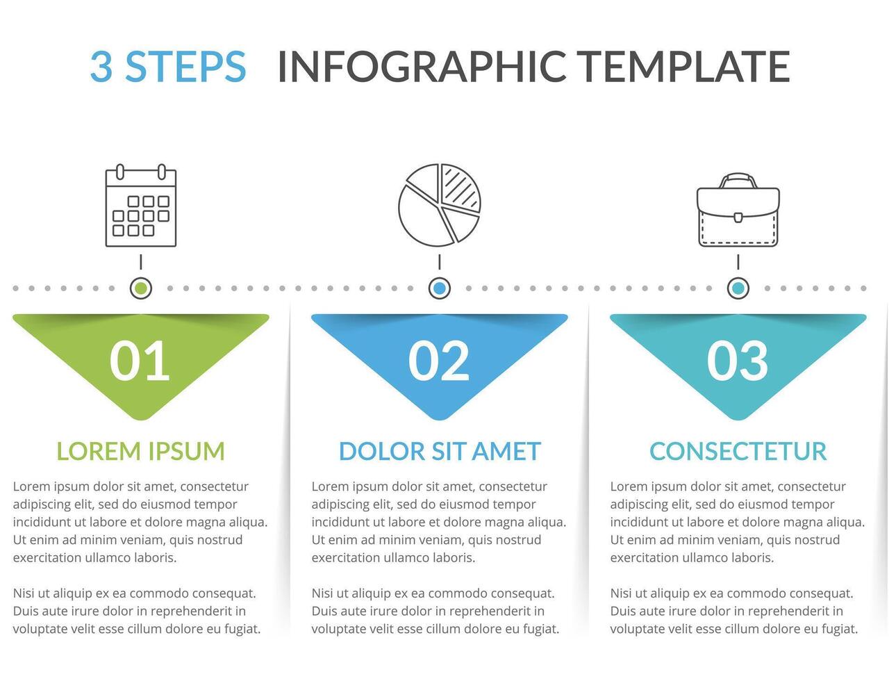Workfow infographic template with 3 steps vector