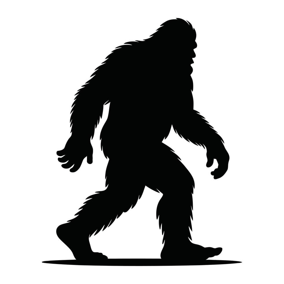 Bigfoot sasquatch silhouette walking illustration design vector