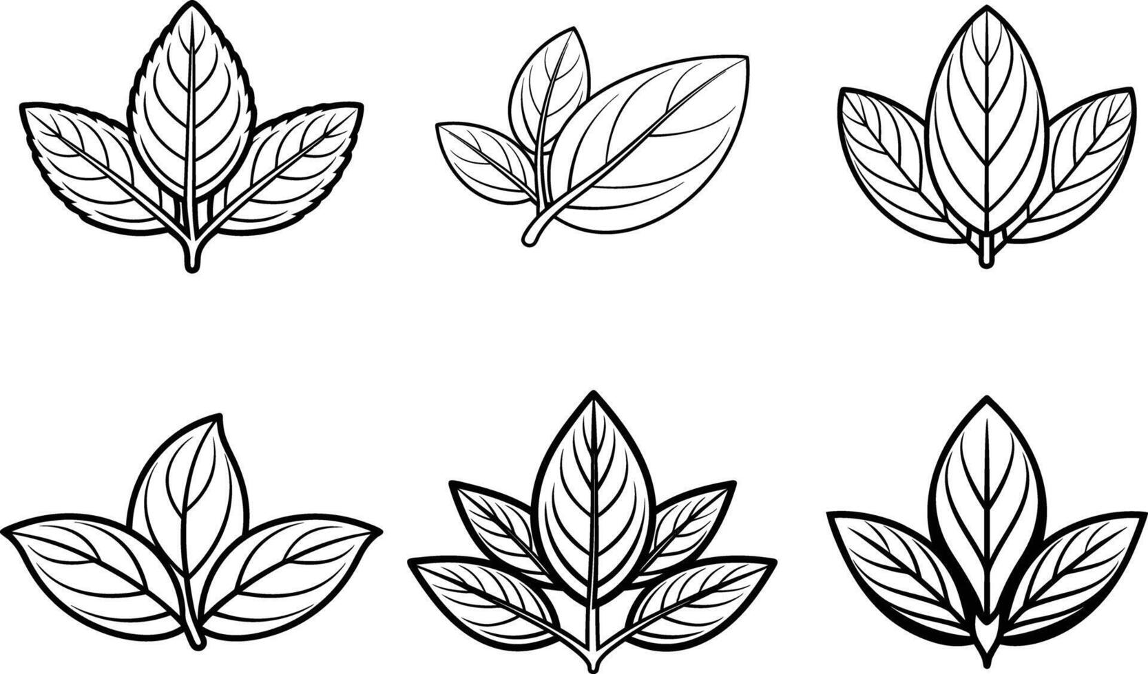 Leaf icons set vector