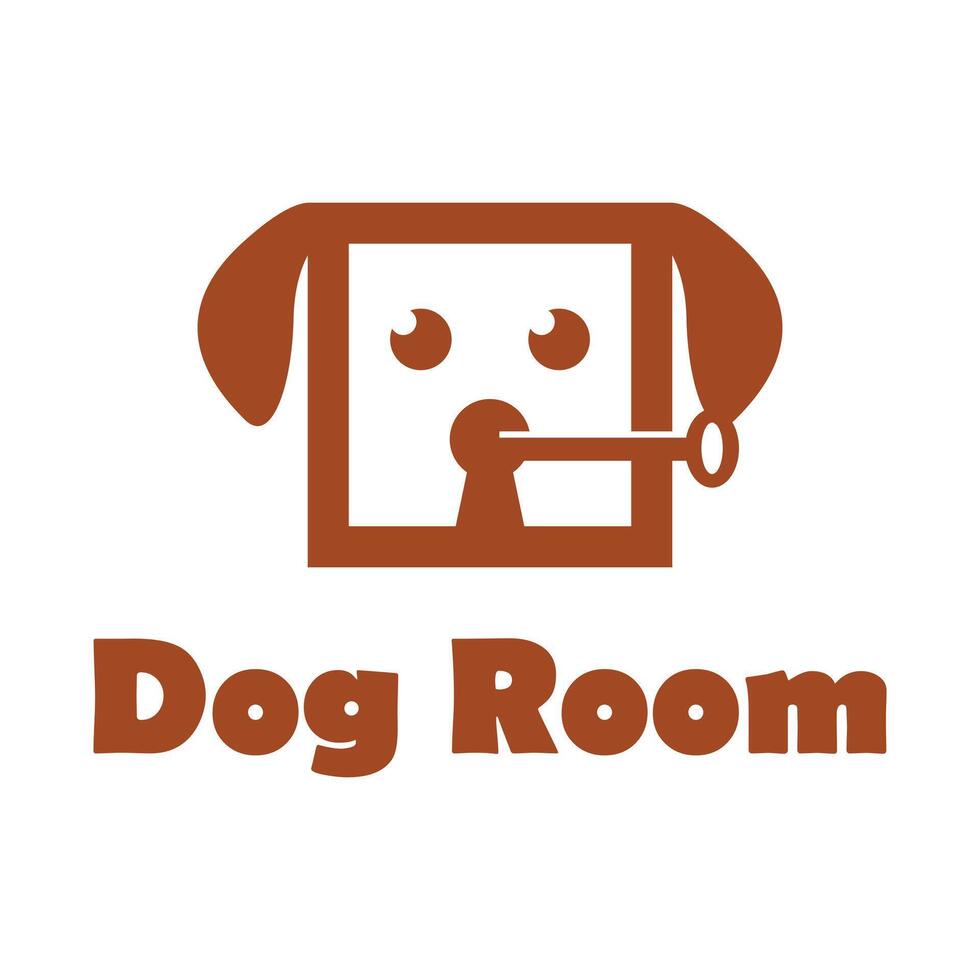 dog pet play room flat minimalist logo design vector