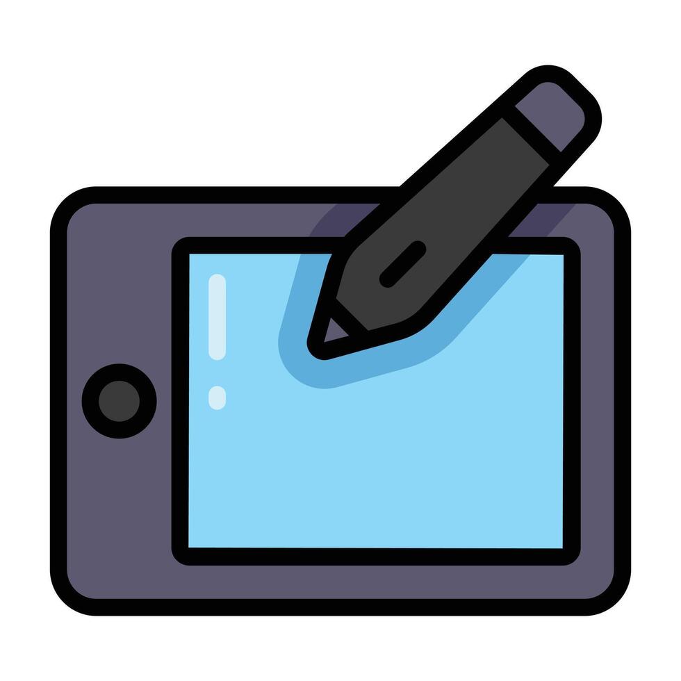 Simple Graphic Tablet colorful icon. The icon can be used for websites, print templates, presentation templates, illustrations, etc vector