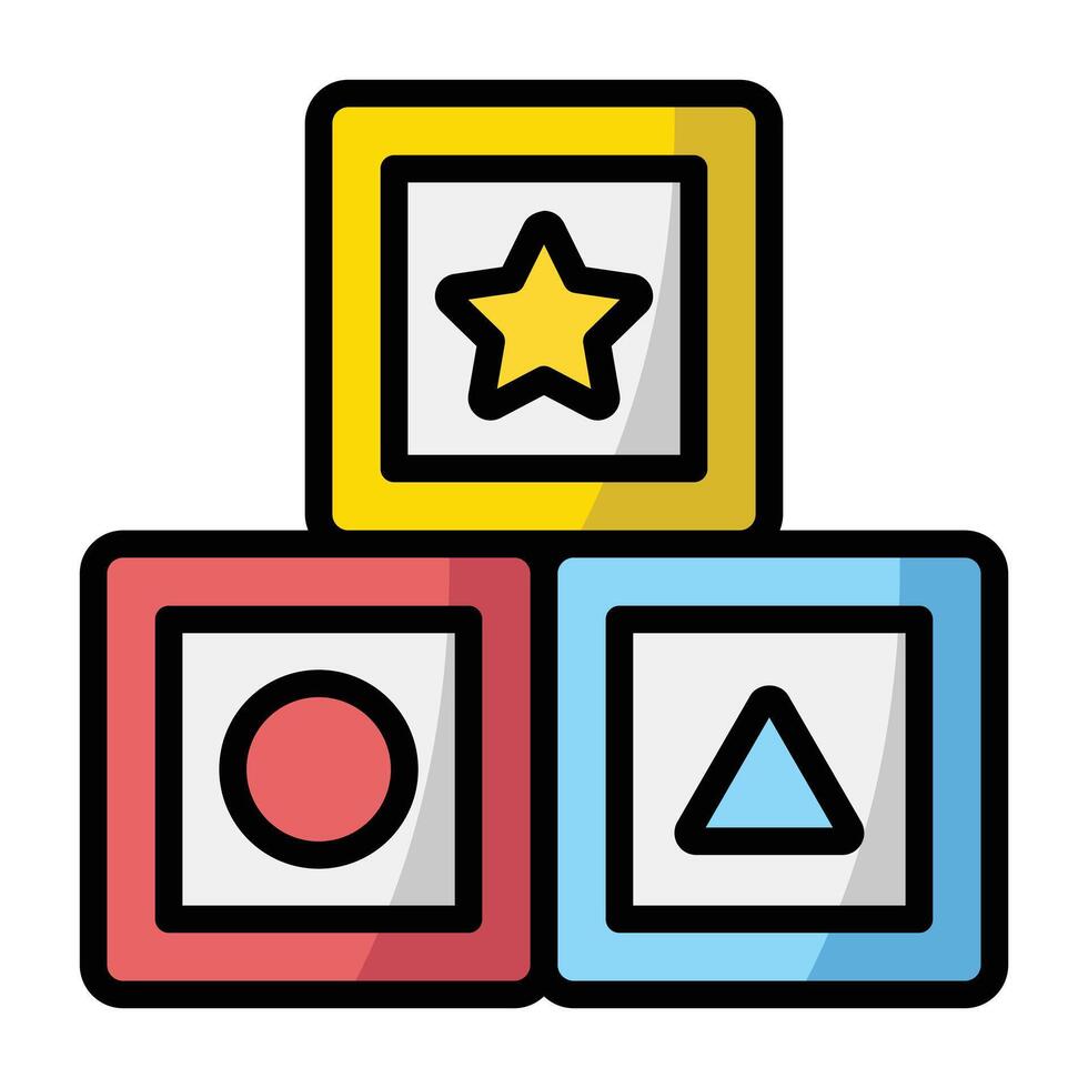 Simple Blocks colorful icon. The icon can be used for websites, print templates, presentation templates, illustrations, etc vector