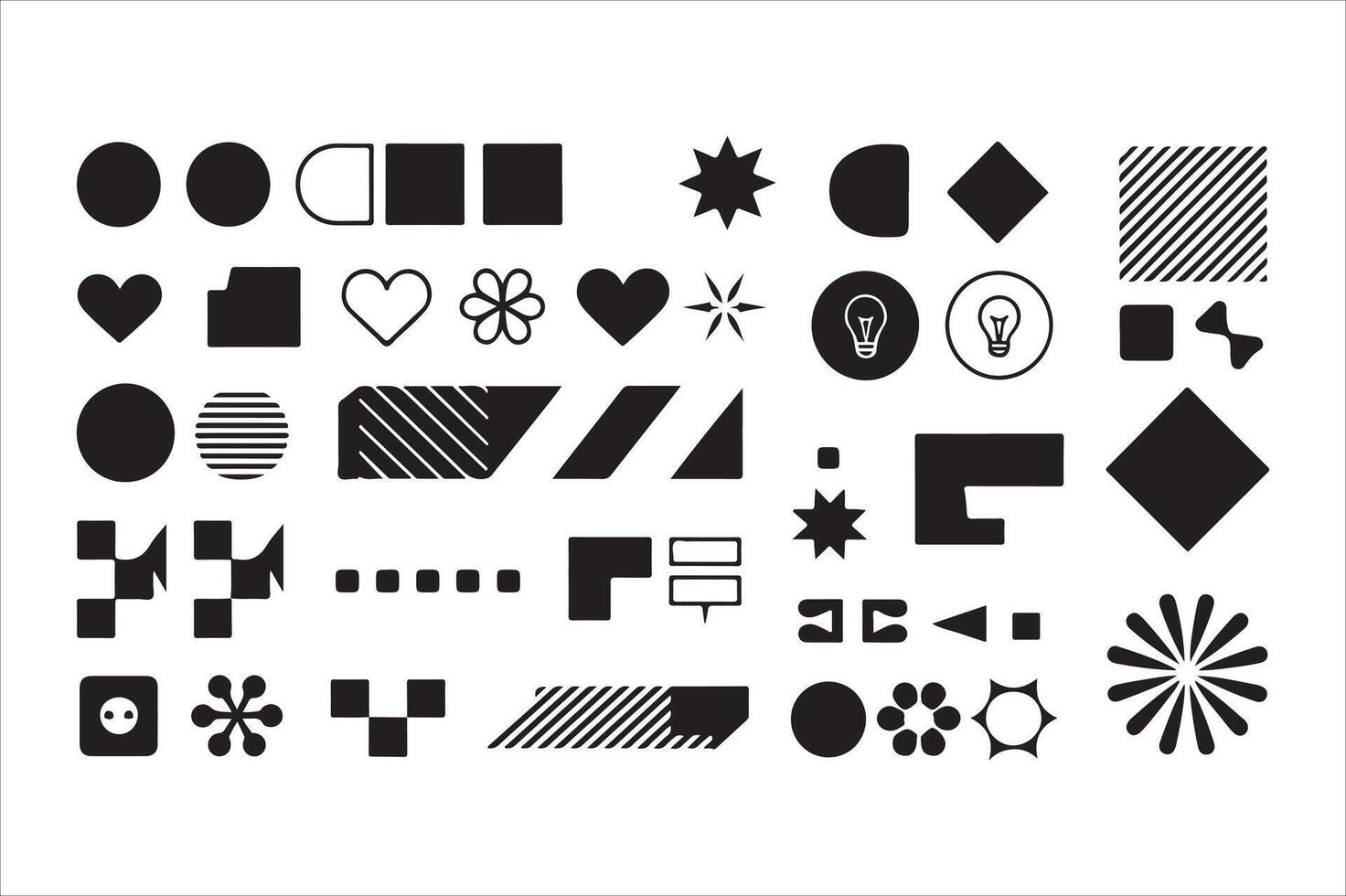 Editable Infographic Elements Black icon set vector