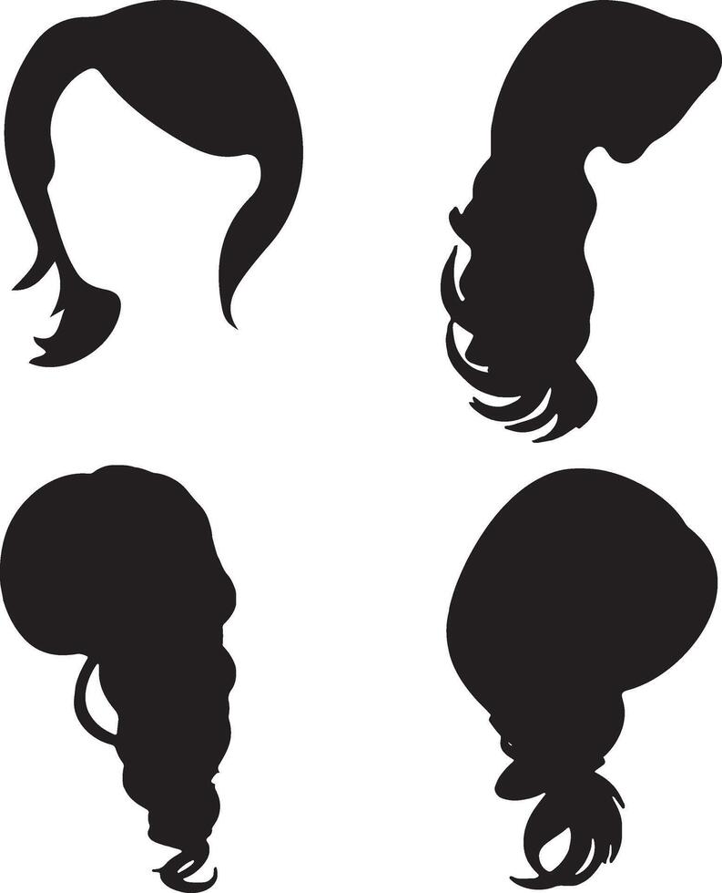 minimal Hair style silhouette vector