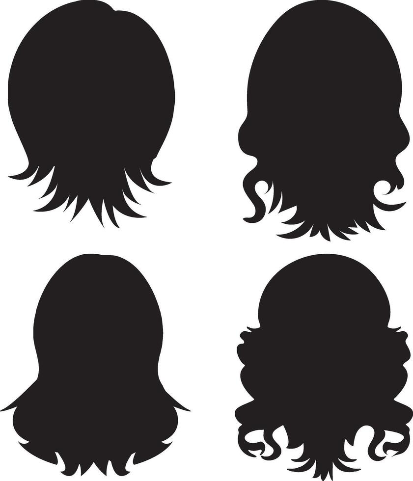 Hair style silhouette vector