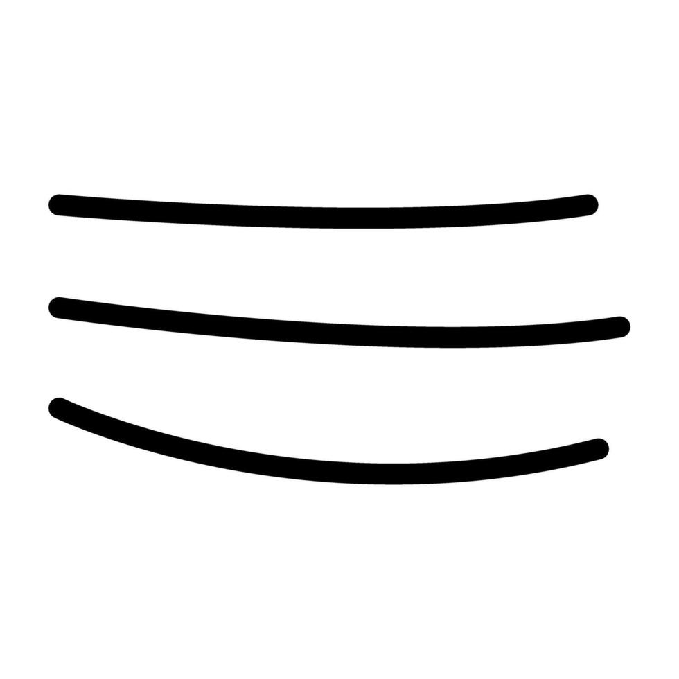 Simple hand drawn doodle of a curved line. illustration. vector