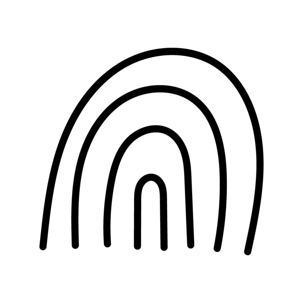 Rainbow hand draw icon . Bow illustration sign or symbol. vector