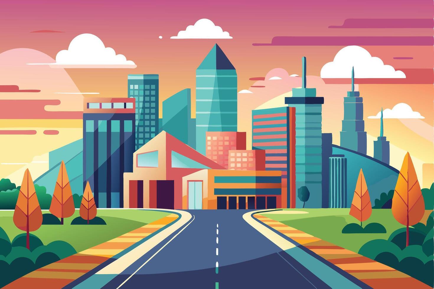 Flat City Blocks Background Art vector