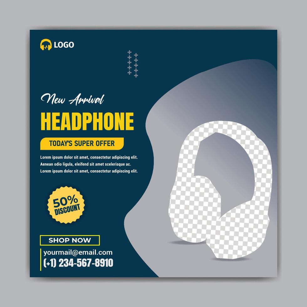 New Arrival Headphone Selling Poster. vector