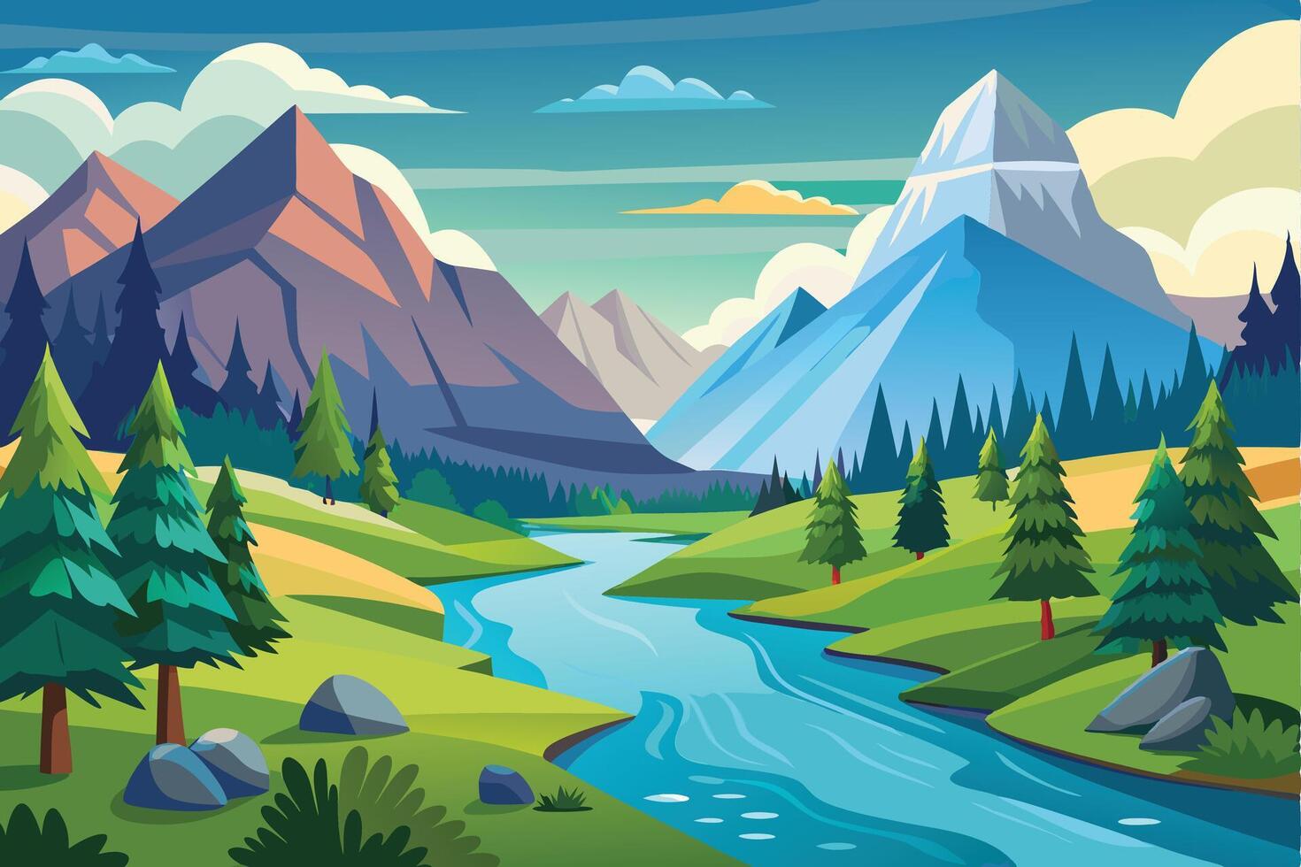 Forest Scenery Art vector