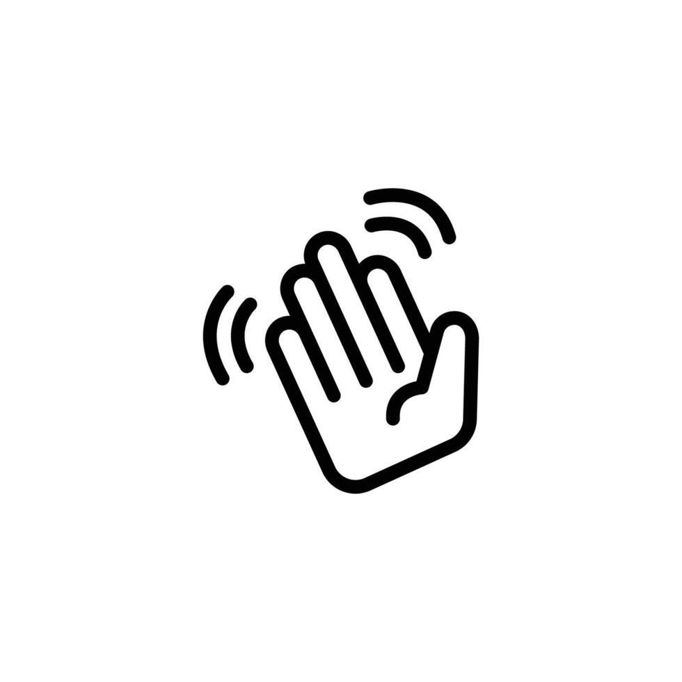 Hand Waving Gesture Icon for Communication and Greeting vector