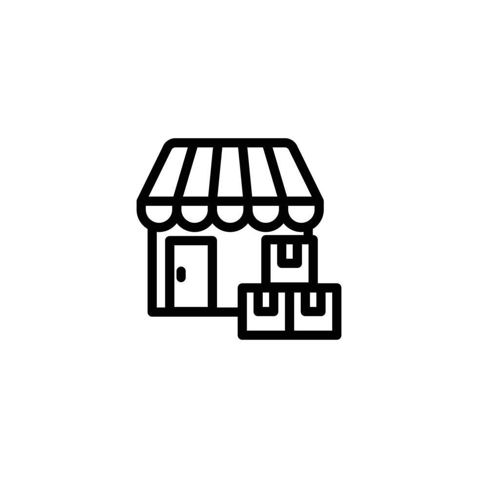 Storefront with Packages Icon for Delivery and Local Business vector