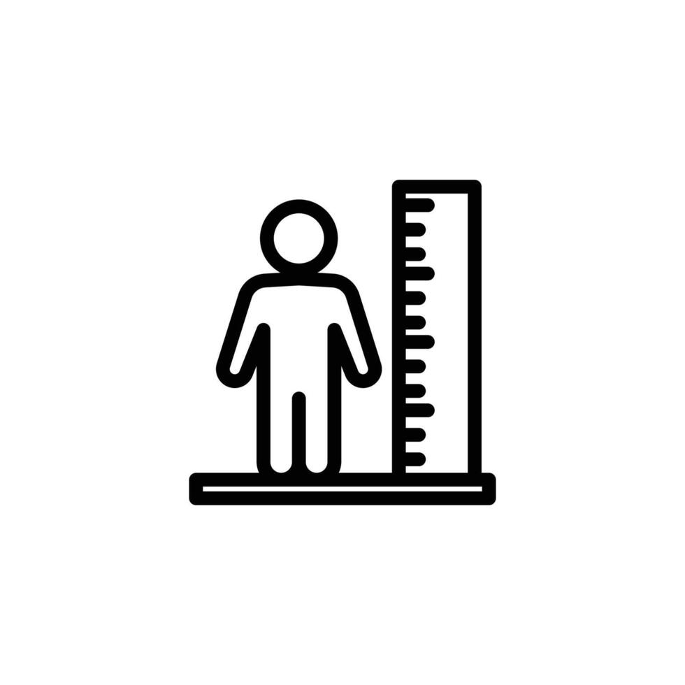 Person Measuring Height Chart, Growth Scale Icon vector