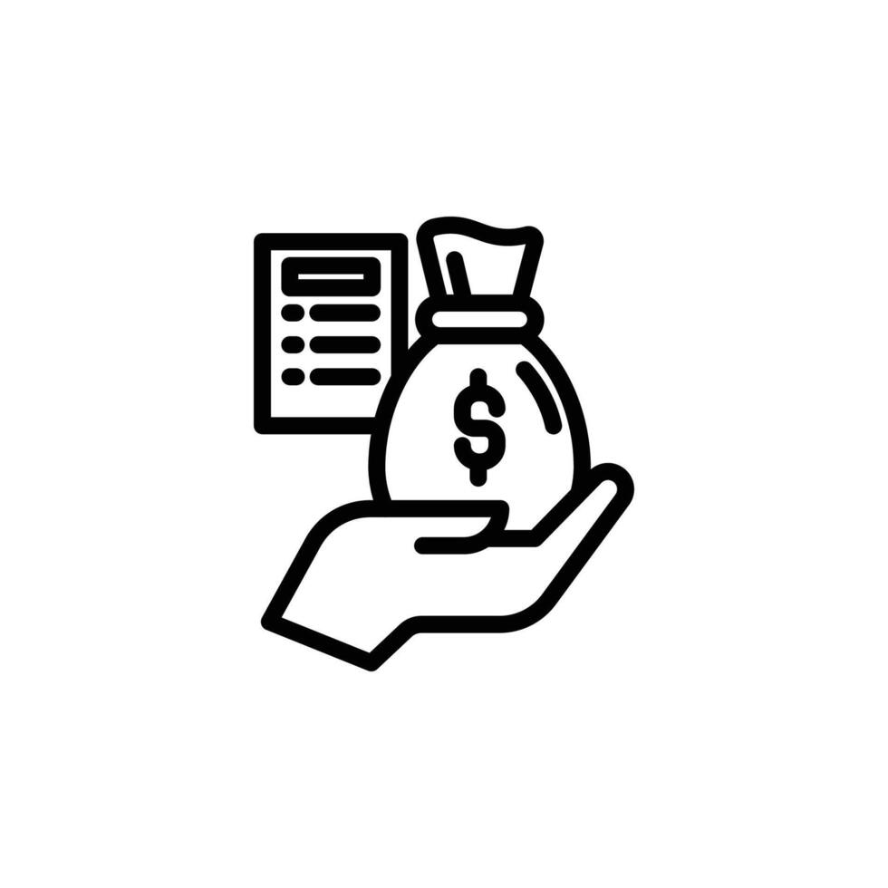 Holding Money Bag with Dollar Sign Showing Finance vector