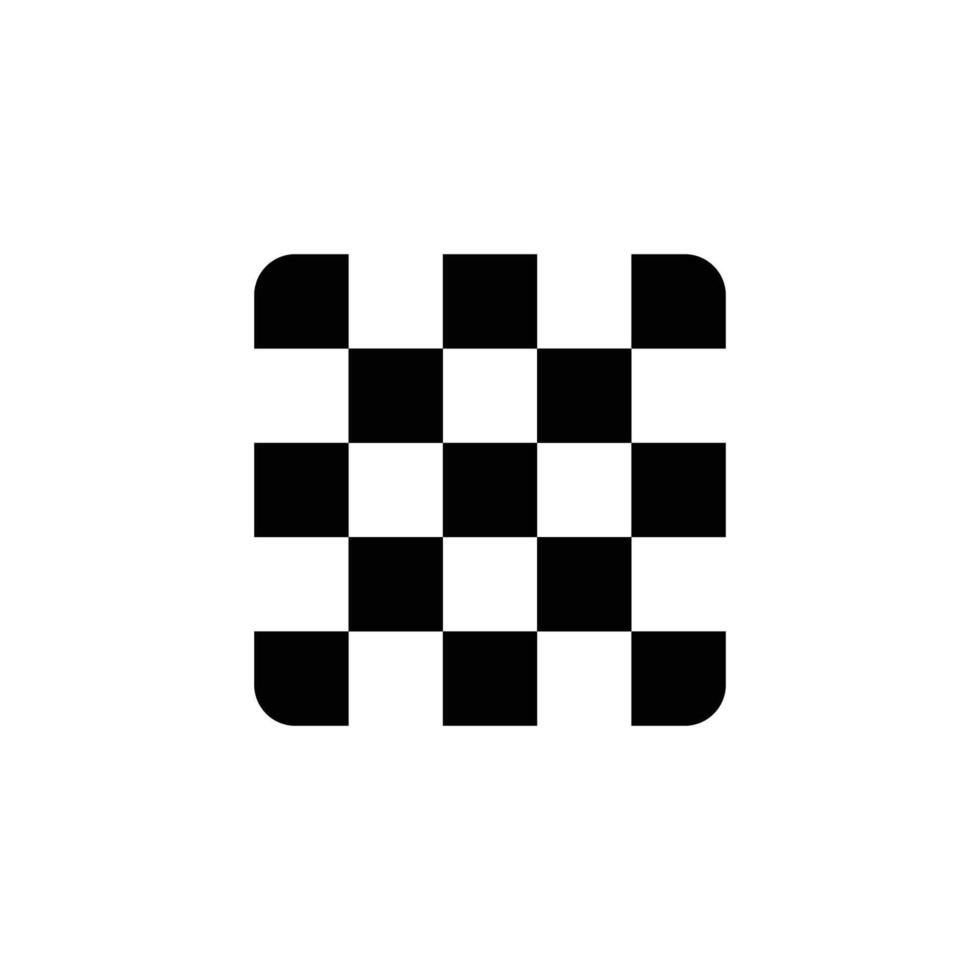 Checkered Pattern with Rounded Corners in Black and White vector