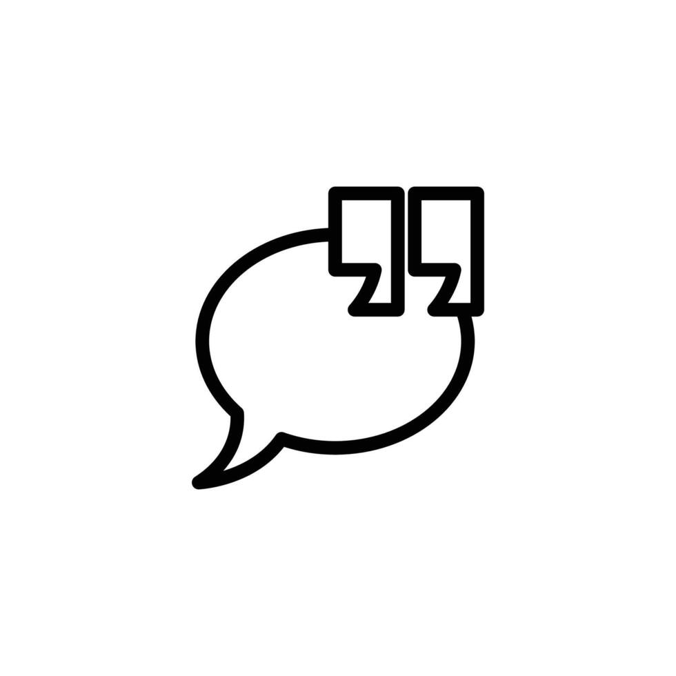 Speech Bubble with Quotation Marks Graphic Message, Quote Icon vector