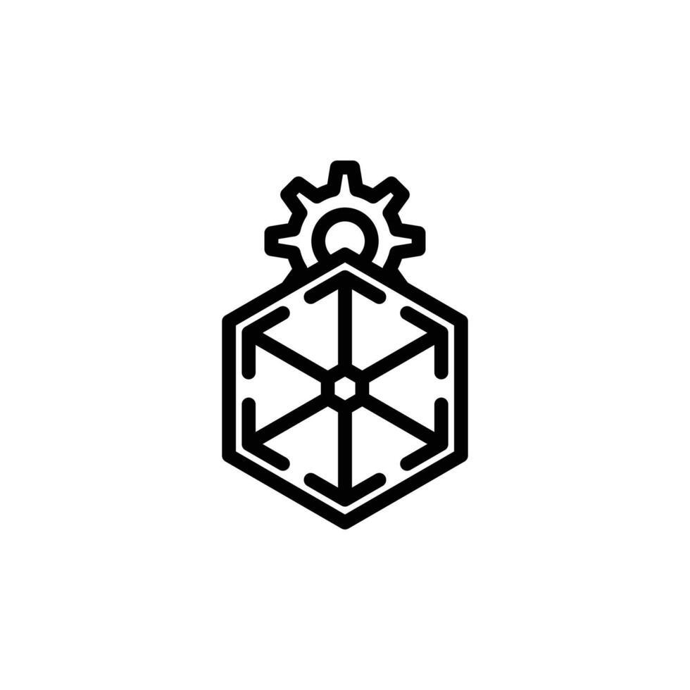 Technology Solution Icon Gear Mechanism with Arrows vector