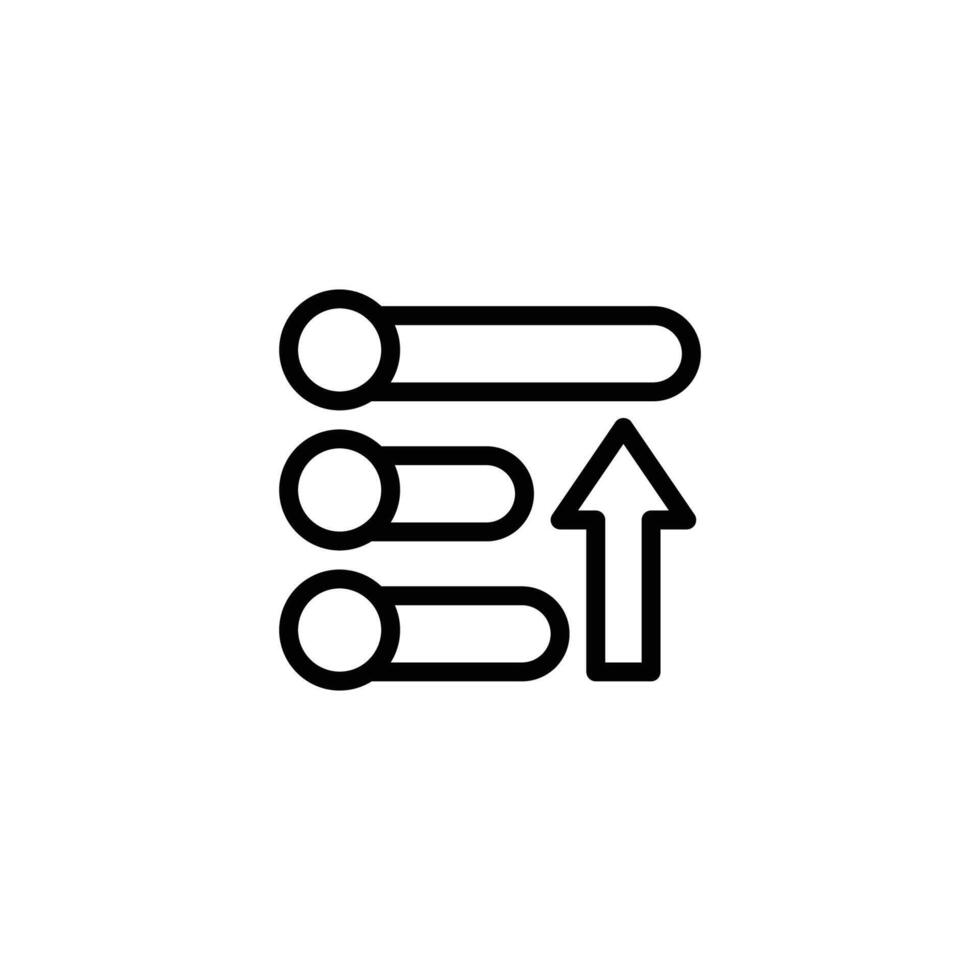 Filtering Content with Toggle Switches and Up Arrow Icon vector