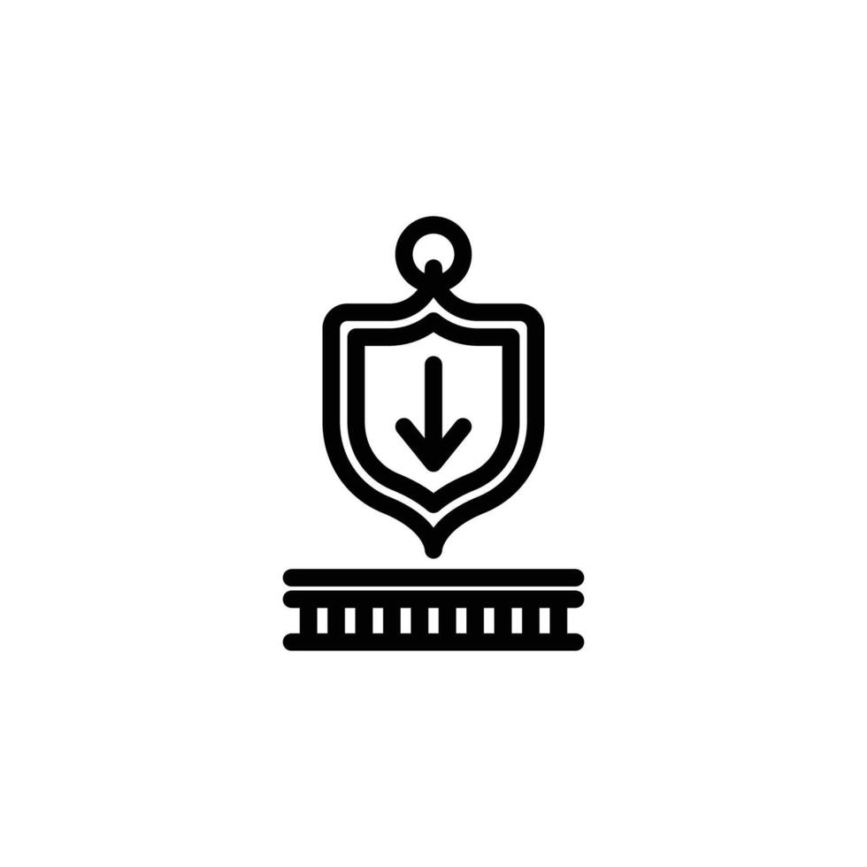 Downloading Arrow Icon Above a Labeled Grid vector