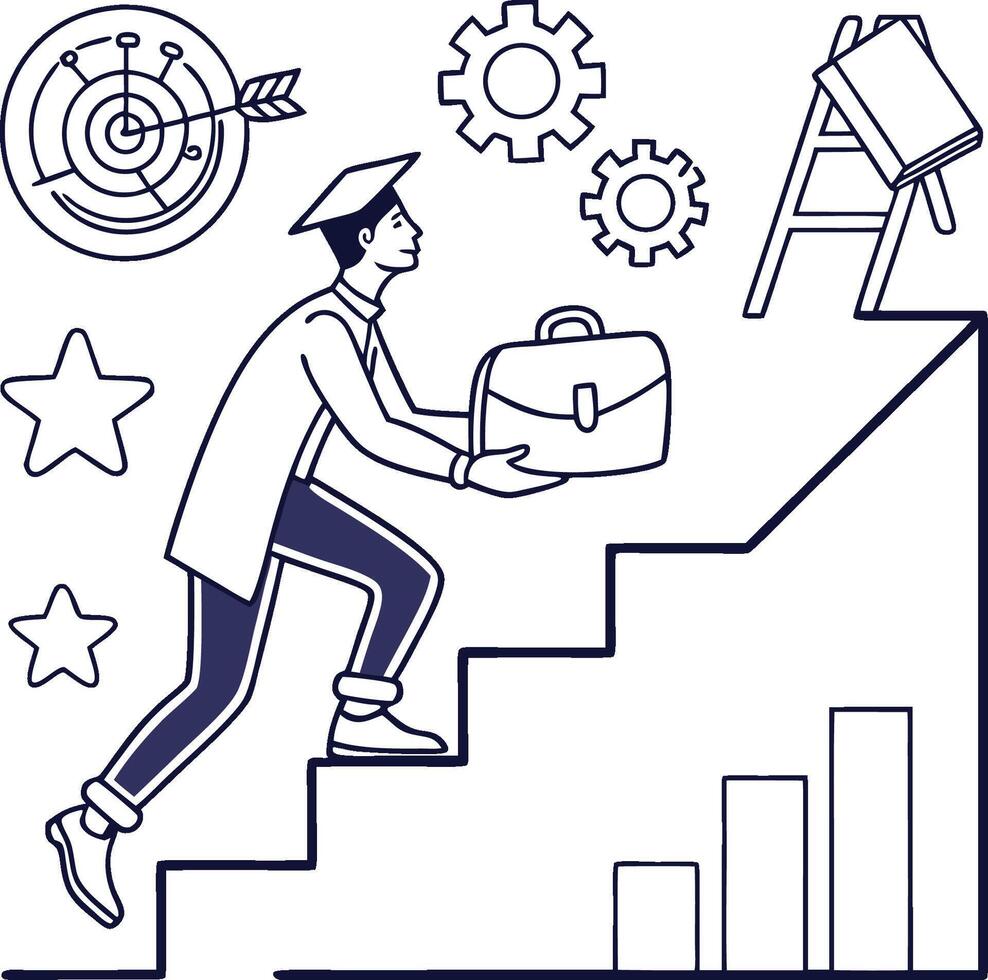 Career development line editable icons. vector