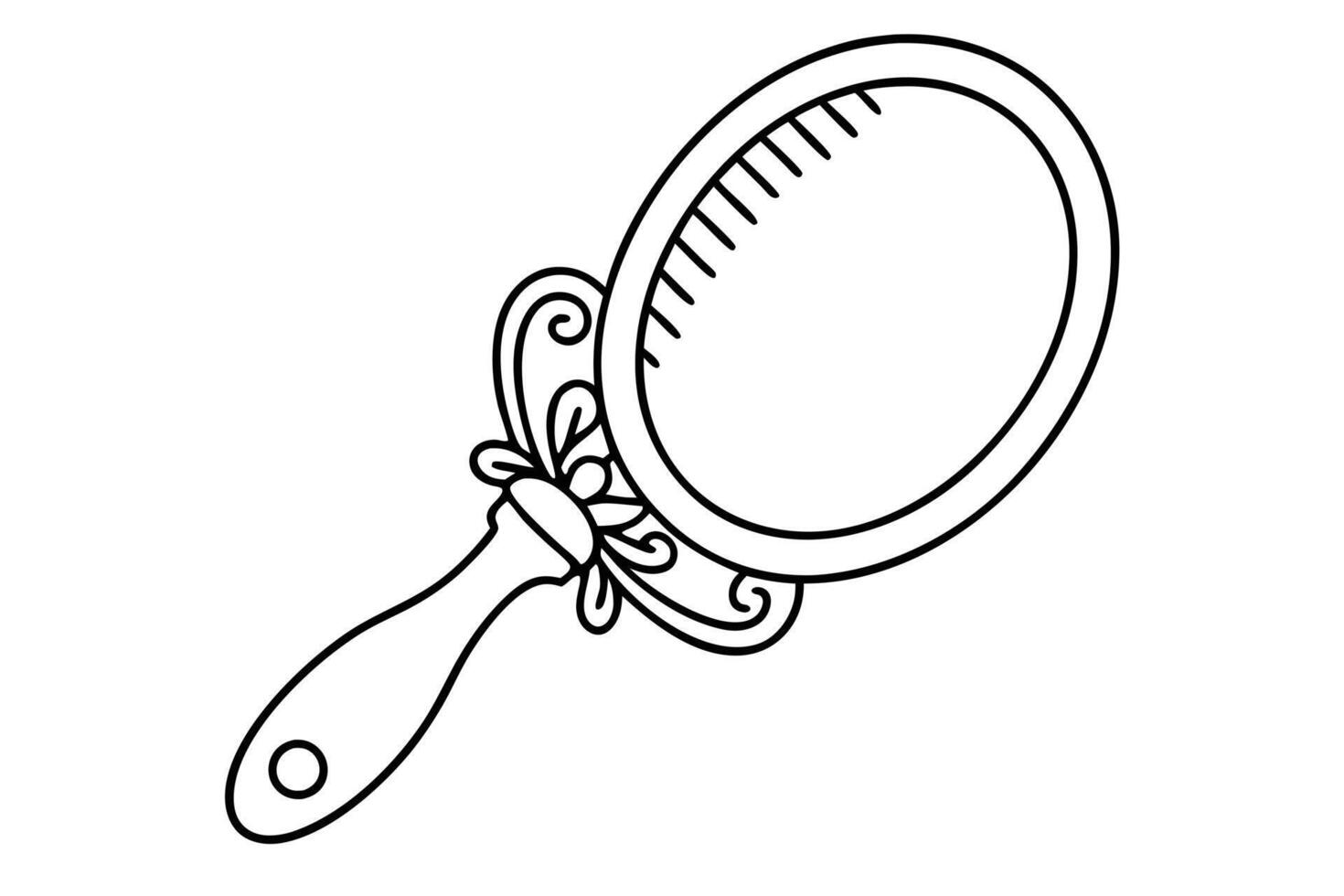 Ornate Hand-Drawn Decorative Mirror vector