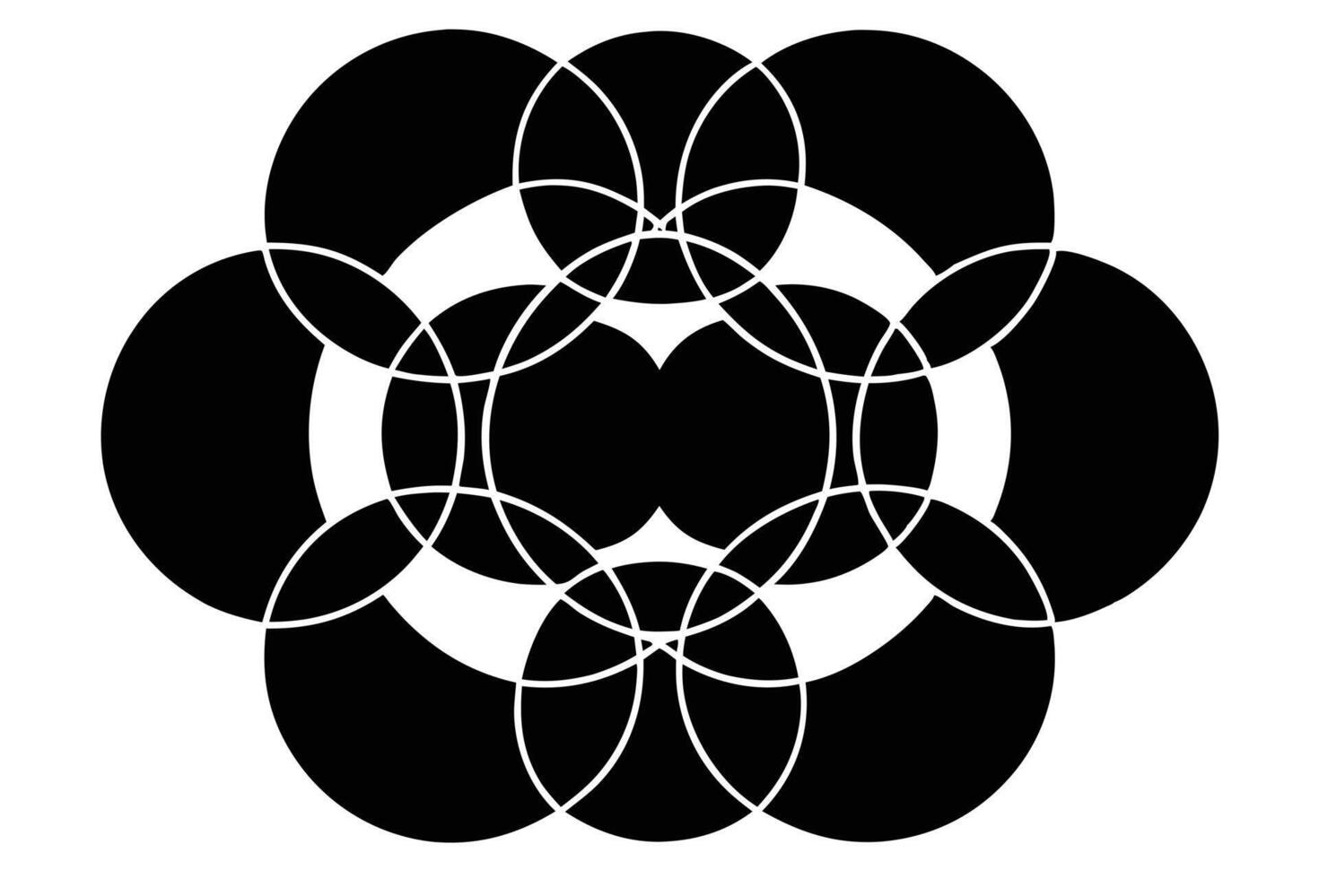 Abstract black and white circular design vector