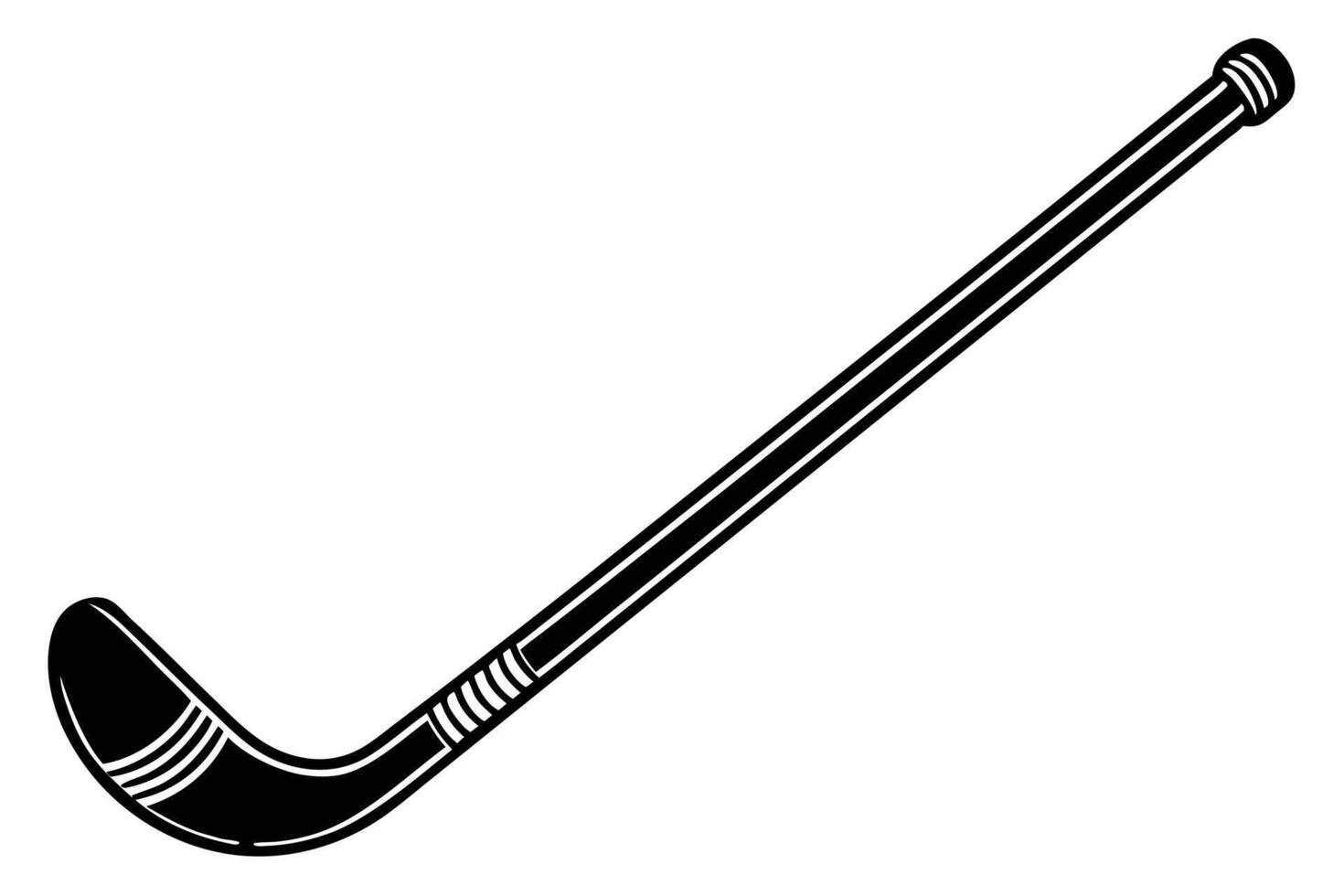 A simple black and white hockey stick graphic vector
