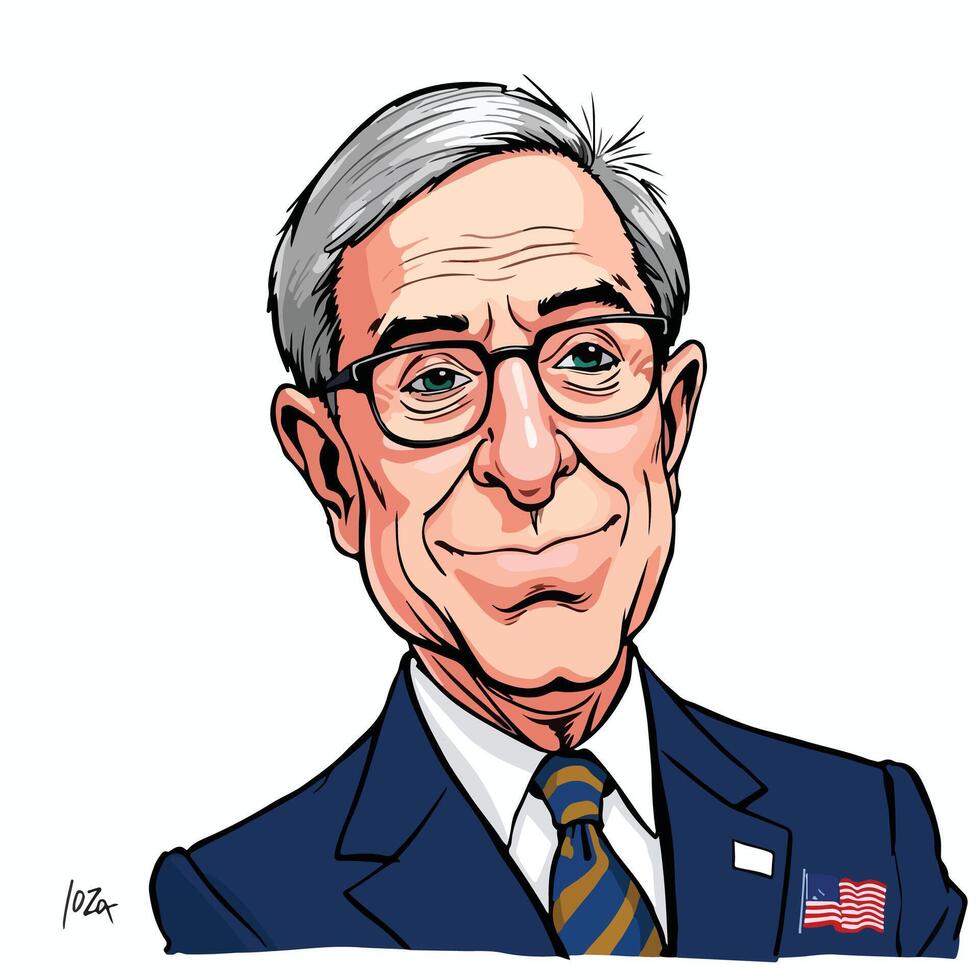 a cartoon of a man in glasses and a suit vector