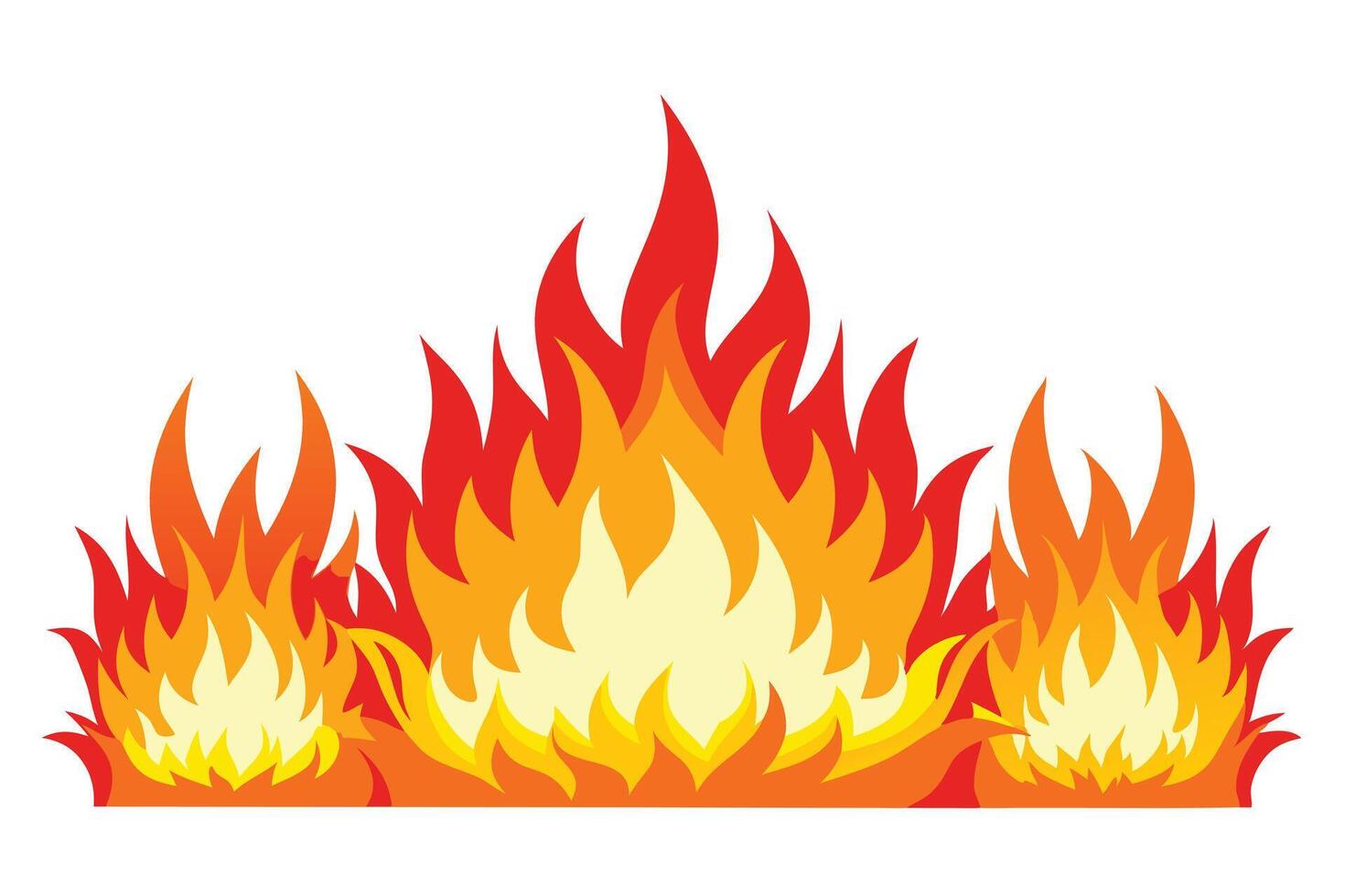Illustration of Fiery Flames Against a White Background vector