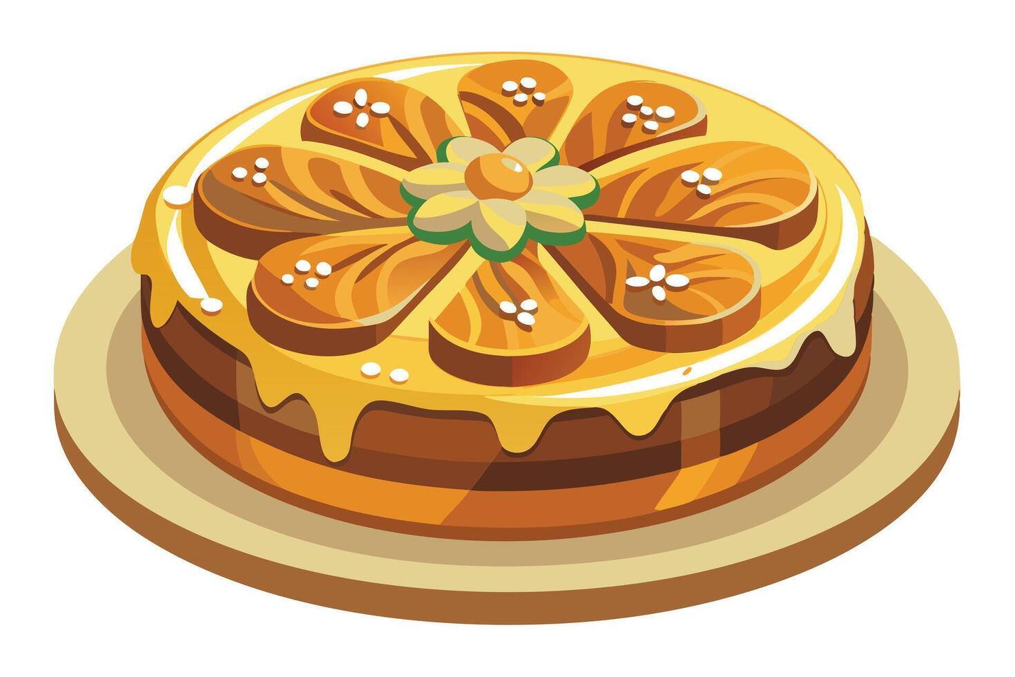 Colorful Cartoon Cake with Festive Design vector