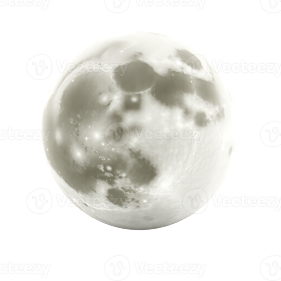 Moon object 3d render. png