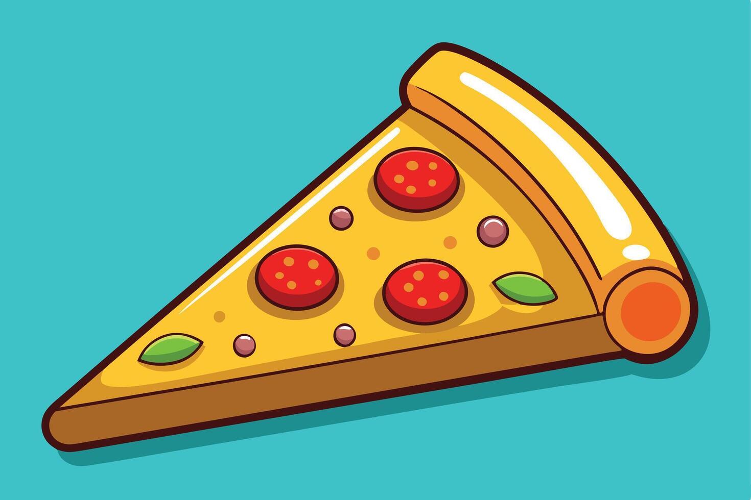 Cartoon Pizza Slice on a Vibrant Background vector