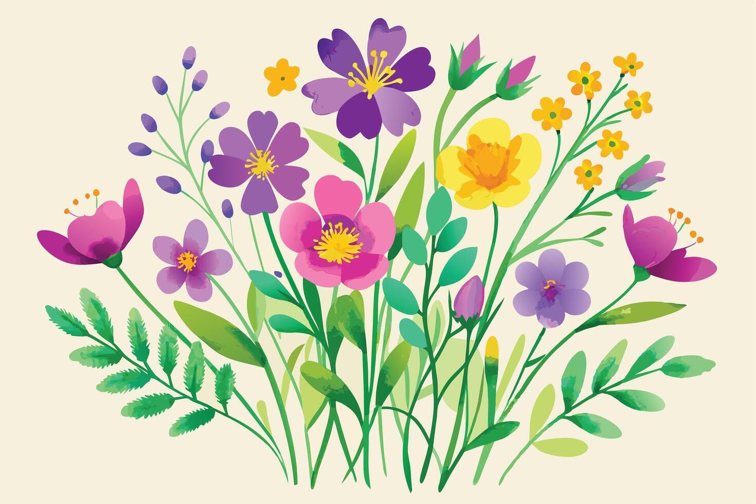 Vibrant Floral Bouquet Illustration for Spring Design vector
