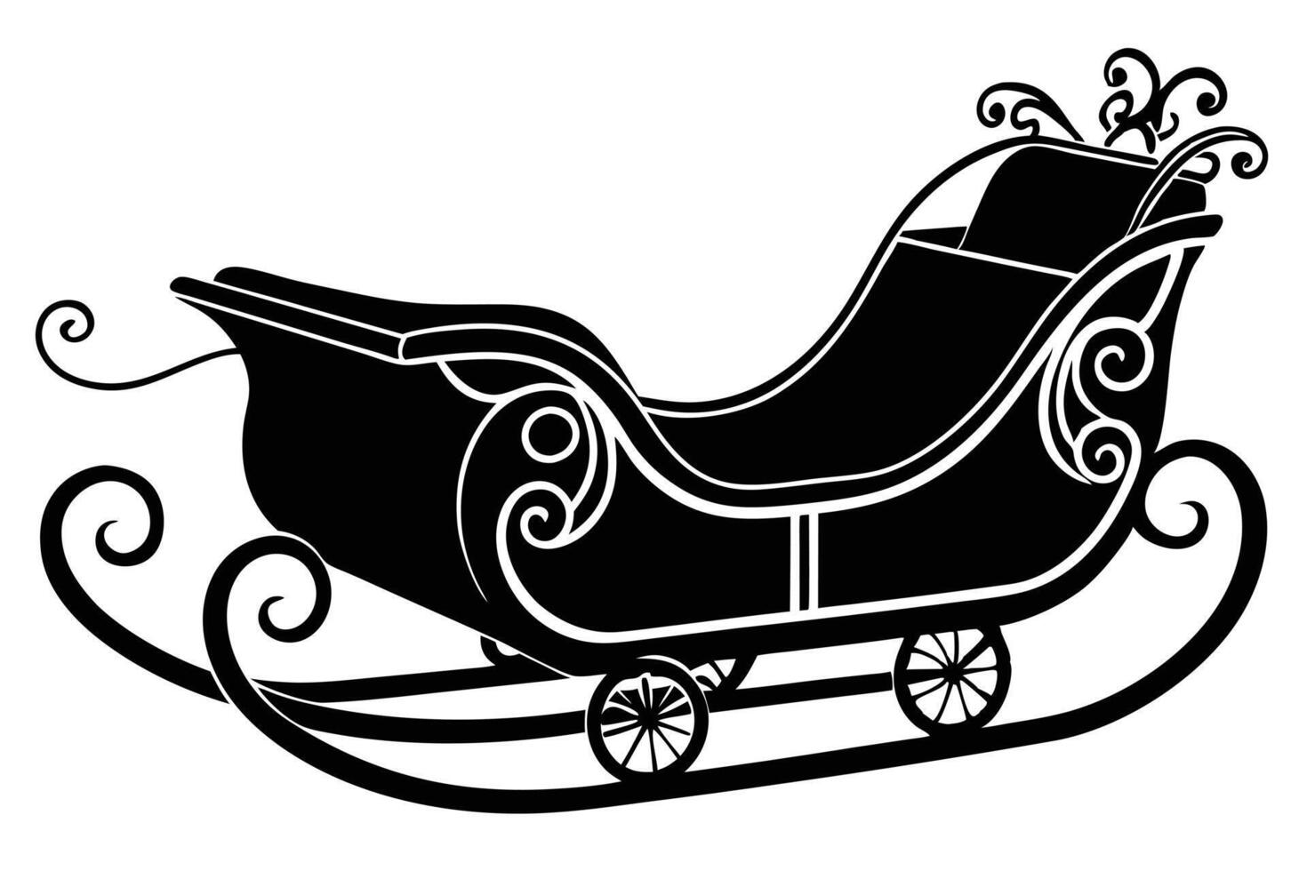 Christmas Sleigh Silhouette vector