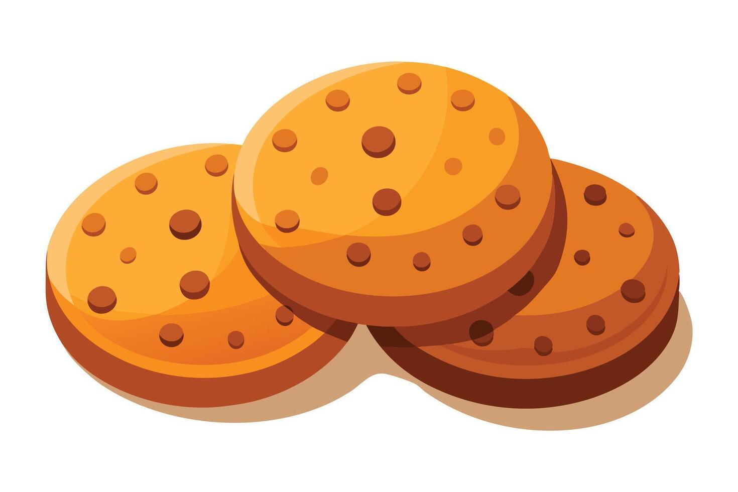 Stack of Delicious Chocolate Chip Cookies Illustration vector